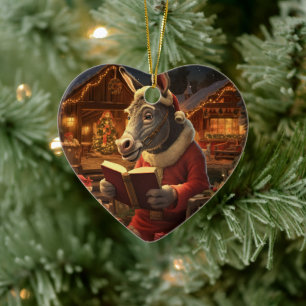 Baby Donkey Familie Ornament, Esel Liebhaber Gesch Keramik Ornament