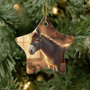 Baby Donkey Familie Ornament, Esel Liebhaber Gesch Keramik Ornament