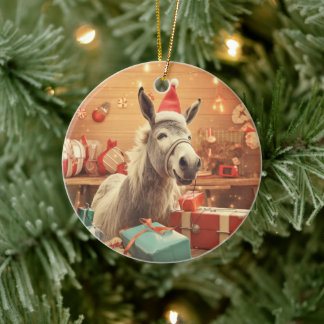 Baby Donkey Familie Ornament, Esel Liebhaber Gesch Keramik Ornament