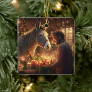 Baby Donkey Familie Ornament, Esel Liebhaber Gesch Keramikornament