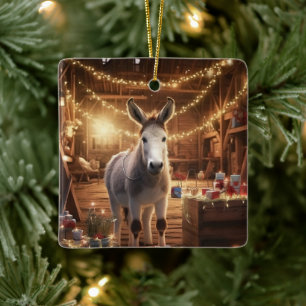 Baby Donkey Familie Ornament, Esel Liebhaber Gesch Keramikornament