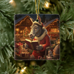 Baby Donkey Familie Ornament, Esel Liebhaber Gesch Keramikornament