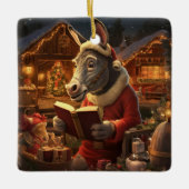 Baby Donkey Familie Ornament, Esel Liebhaber Gesch Keramikornament (Vorderseite)