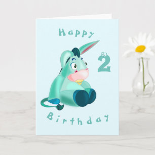 Baby Donkey Funny Birthday Card - individuell anpa Karte