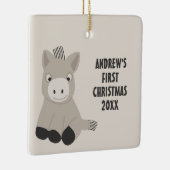 Baby Donkey Personalisiert First Christmas Foto Keramikornament (Rechts)