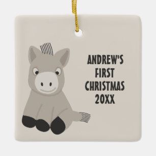 Baby Donkey Personalisiert First Christmas Foto Keramikornament