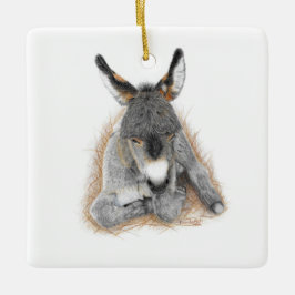 Baby Donkey Square Ornament