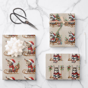 Baby Donkeys Weihnachtskids Geschenkpapier Set