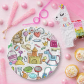 Baby Doodle Modernes Papier Pappteller (Party)