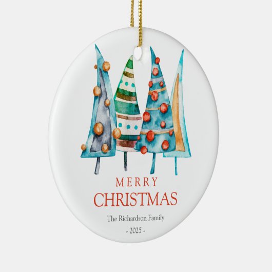 Baby Doodle Pine Christmas Tree Geschenke Keramik Ornament (Rechts)