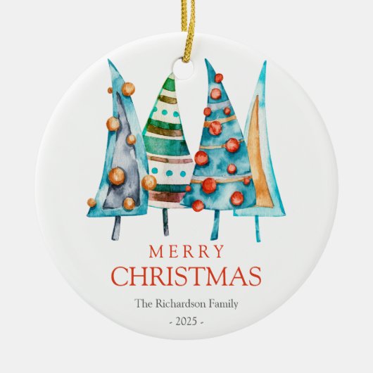 Baby Doodle Pine Christmas Tree Geschenke Keramik Ornament (Vorne)