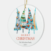 Baby Doodle Pine Christmas Tree Geschenke Keramik Ornament (Links)