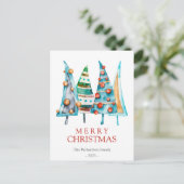 Baby Doodle Pine Weihnachtsbaum Gaben Urlaub Postkarte (Stehend Vorderseite)