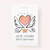 Baby Doula Birth Coach Midfrau Abzeichen Ausweis (Rückseite)