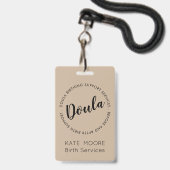 Baby Doula Birth Coach Midfrau Ausweis (Vorderseite mit Lanyard)