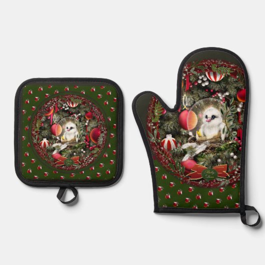 Baby Dove Ofenhandschuh & Topflappen-Set (Vorderseite)