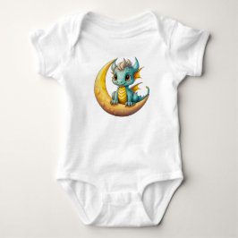 Baby-Drache auf dem Mond – Fantasy-Design für Klei Baby Strampler