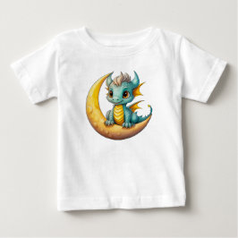 Baby-Drache auf dem Mond – Fantasy-Design für Klei Baby T-shirt