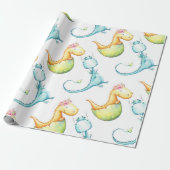 Baby-Drache-Geschenk-Packpapier Geschenkpapier (Ungerollt)