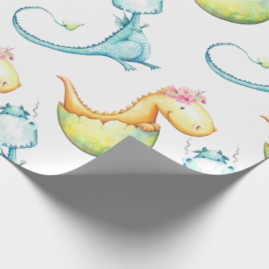 Baby-Drache-Geschenk-Packpapier Geschenkpapier (Ecke)