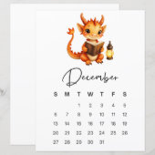 Baby-Drache-Kunstkalender Dezember Whimsical (Vorne/Hinten)