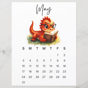 Baby-Drache süße Fantasie-Monatskalender Mai