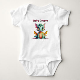 Baby-Drache – Süßes Fantasy-Charakter-Design Baby Strampler