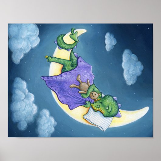 Baby-Drache träumend Poster (Vorne)