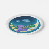 Baby-Drache träumt Pappteller (Schrägansicht)