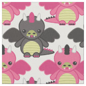 Baby-Drachen - rosa u. schwarzes Muster Stoff (Nahaufnahme)