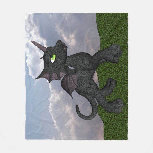 Baby Dragicorn (Drache-Einhorn) Fleecedecke (Vorderseite)
