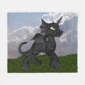 Baby Dragicorn (Drache-Einhorn) Fleecedecke (Vorderseite (Horizontal))
