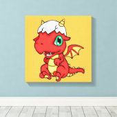 Baby Dragon 12 x 12 Leinwanddruck (Insitu (Holzboden))