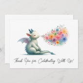 Baby Dragon Atmung Blumenfeuer Vielen Dank Dankeskarte (Vorne/Hinten)