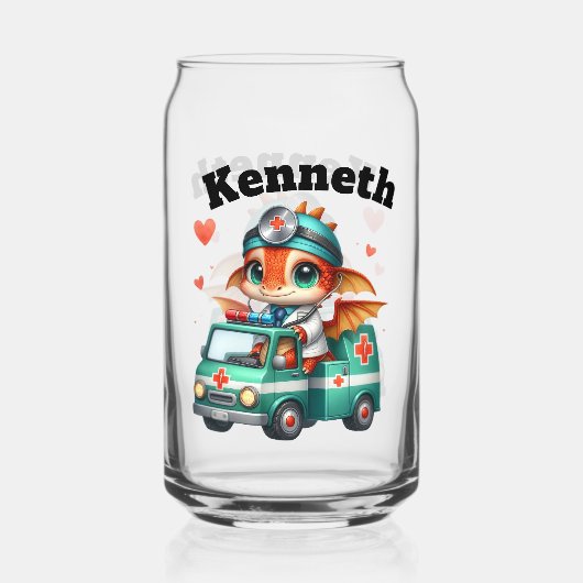 Baby Dragon auf einem Ambulanzabenteuer! Dosenglas (Vorderseite)