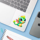 Baby Dragon Aufkleber (Laptop mit iPhone)