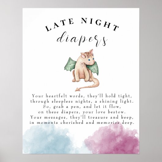 Baby Dragon Baby Shooter Spate Night Diapers Game Poster (Vorne)