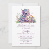 Baby Dragon Baby Shower Einladung (Vorderseite)