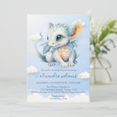 Baby Dragon Baby Shower Einladung (Stehend Vorderseite)