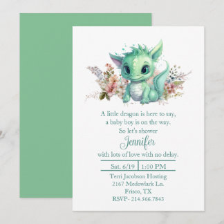 Baby Dragon Baby Shower Einladung