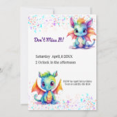 Baby Dragon Birthday Einladung (Rückseite)