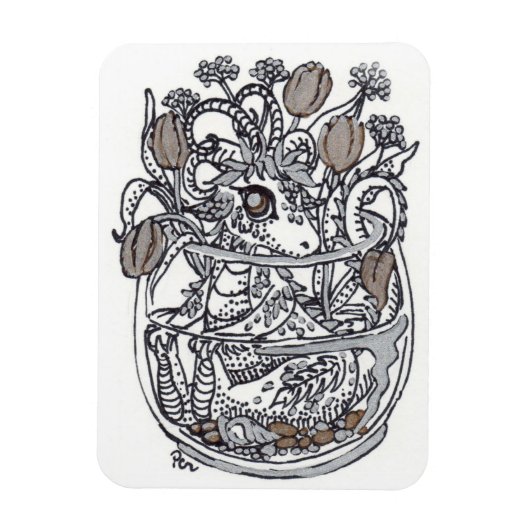 Baby Dragon Blume Bath Magnet (Vertikal)