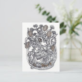 Baby Dragon Blume Bath Postkarte (Stehend Vorderseite)