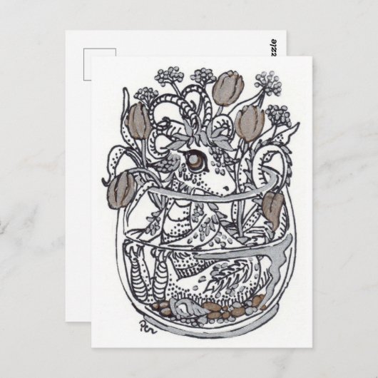 Baby Dragon Blume Bath Postkarte (Vorne/Hinten)