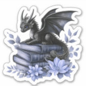 Baby Dragon Book Sticker, Niedlicher Vinyl Sticker (Vorderseite)