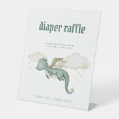 Baby Dragon Diaper Raffle Baby Duschzeichen Sockelschild (Vorderseite)