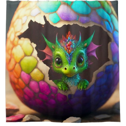 Baby Dragon Duschvorhang (Vorderseite)