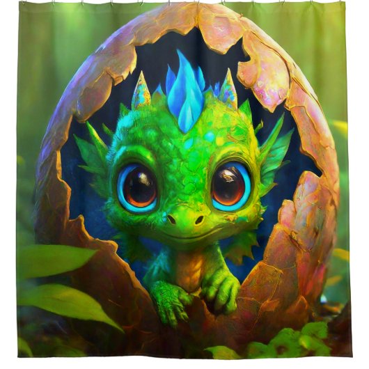 Baby Dragon Duschvorhang (Vorderseite)