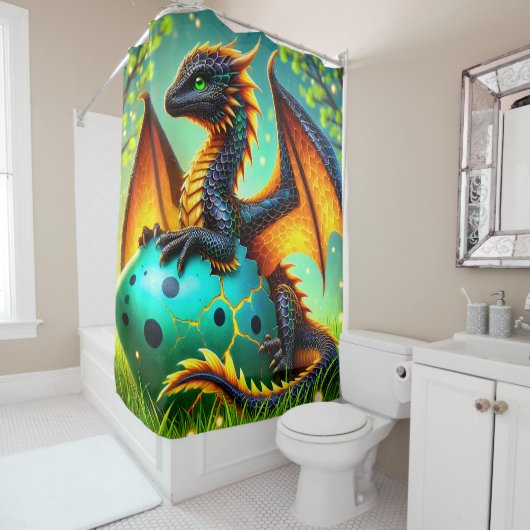 Baby Dragon Duschvorhang (Beispiel)