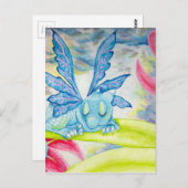 Baby Dragon Fairy Blue Blitz Blume Sturmlilie Postkarte (Vorne/Hinten)